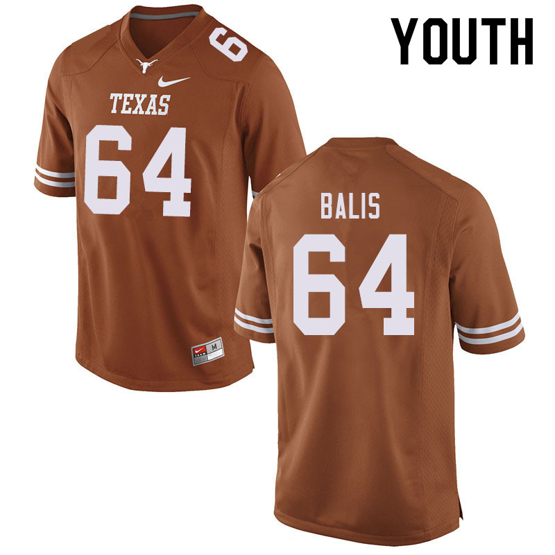 Youth #64 Michael Balis Texas Longhorns College Football Jerseys Sale-Orange